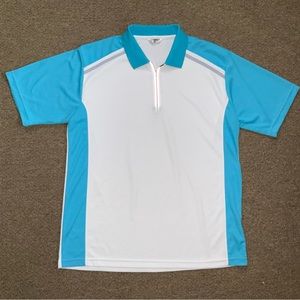 TwoRoy mens 1/4 Zip Reflective White XXL Polo Shirt